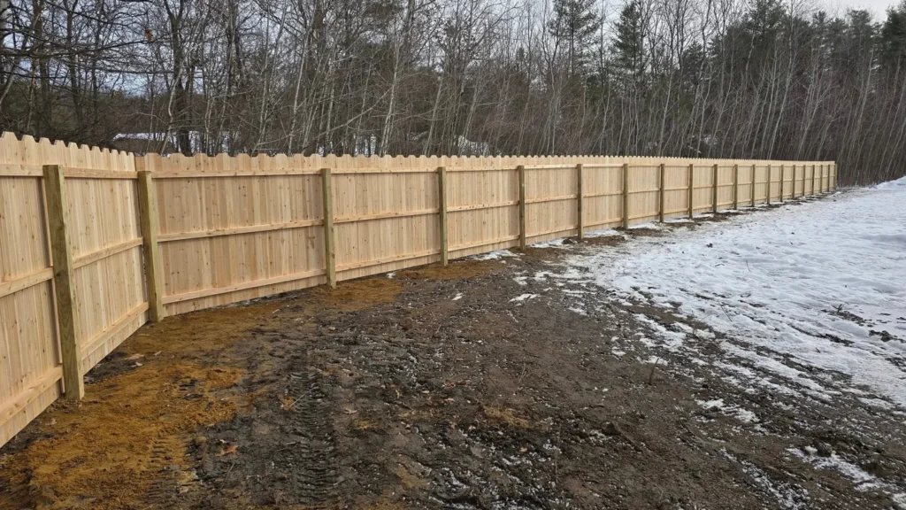 Vinyl privacy fence installed by Mariaville Fence in the Capital Region