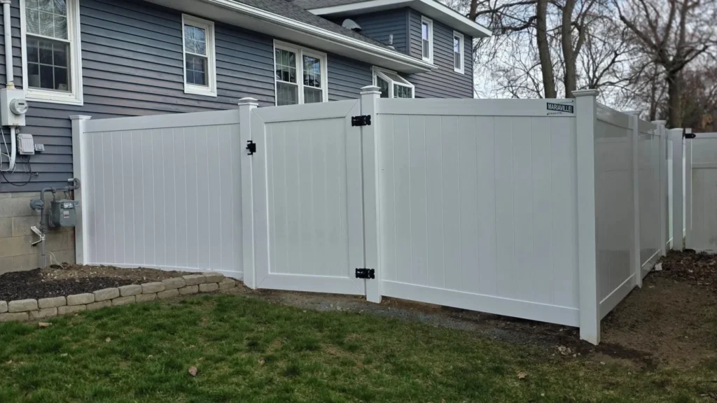Vinyl fence installed by Mariaville Fence